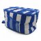 Kühltasche, Nylon, blau weiß gestreift, 35x25xH25, Tragegurt blau
