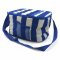Kühltasche, Nylon, blau weiß gestreift, 35x25xH25, Tragegurt blau