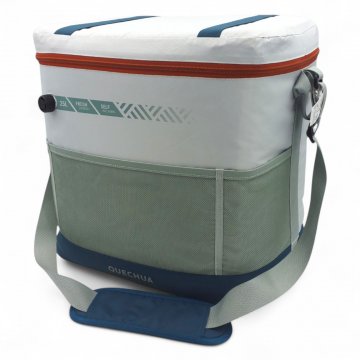 Kühltasche QUECHUA, Nylon, 25 Liter Inhalt, grau, Boden petrol, H40x30x40cm