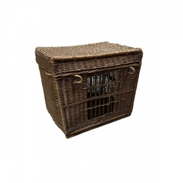 Truhe, Korbtruhe mit Deckel, braun, mit Loch 54x40x45cm