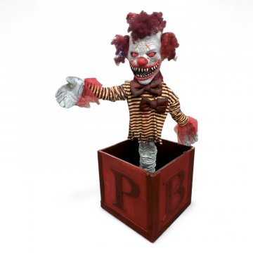 Horrorclown, Jack in the box, Box 50x50x50cm, H 140, B 90