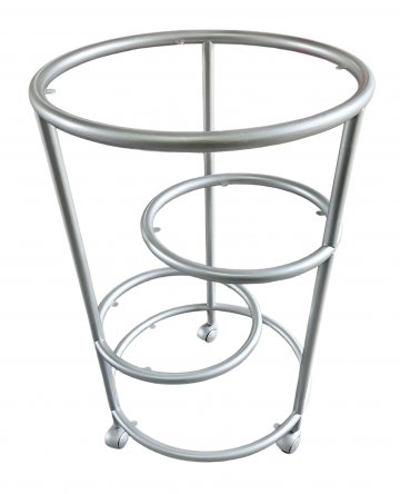 Eisenrolltisch, SAN, ø60 (52cm), mit 2 Schwenkplatten (ø35cm), h 90cm, Tisch