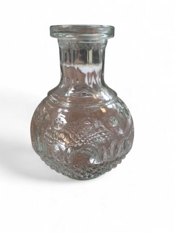 Blumenvase/Tischvase BULB, Glas, klar, kristallschliff, bauchig , ca. 11,00cm hoch