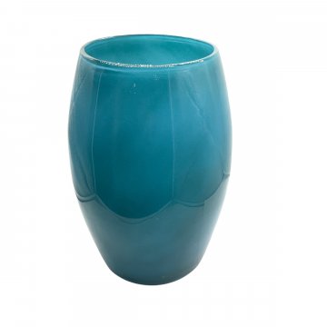 Vase / Glasvase, bauchig, türkis