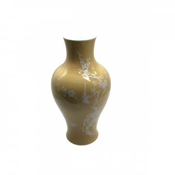 Vase, Keramik, Asiatisch mit Vogel/Kirschbaum Motiv