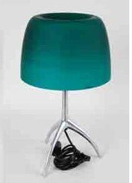 Tischlampe LUMIERE 3-Bein Alu, runder Glasschirm, 26T/E, FOSCARINI, 3x E14