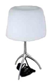 Tischlampe LUMIERE 3-Bein Alu, runder Glasschirm, 26T/E, FOSCARINI, 3x E14