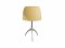 Tischlampe LUMIERE 3-Bein Alu, runder Glasschirm, 26T/E, FOSCARINI, 3x E14