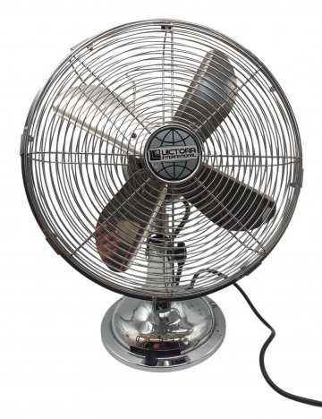 Tischventilator, Metall, chrom, ø 35cm, 45cm hoch 
