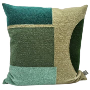 Kissen 50x50, blau/beige/grün/türkis, Graphisches Muster, Strickoptik