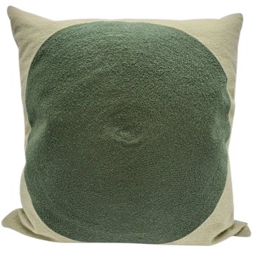 Kissen, DENA, lindgrün/graugrün, Kreis Graphisches Muster, Strickoptik, 50x50 cm