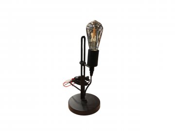 Tischlampe, Cube, Metall, schwarz, runder Sockel, höhen verstellbarer Arm