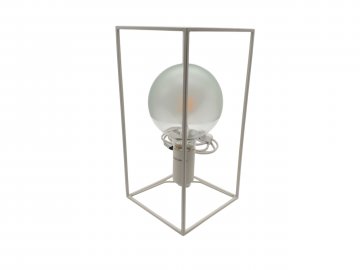Tischlampe, Cube Metall weiß