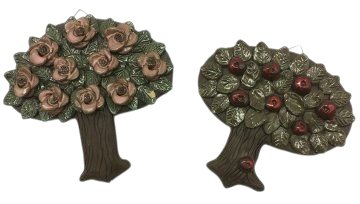 Wandschmuck, Wandobjekt, Baum aus Keramik, 3D, 