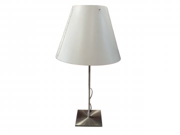 Tischlampe COSTANZA Alugestell, höhenverstellbar H.76/110cm, Kunststoffschirm weiß, blau, rot LUCEPLAN