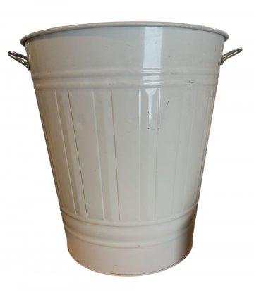 Mülleimer / Mülltonne / Oskartonne, Cremeweiß, 40L, mit Deckel; H: ca. 55cm Ø: 40cm