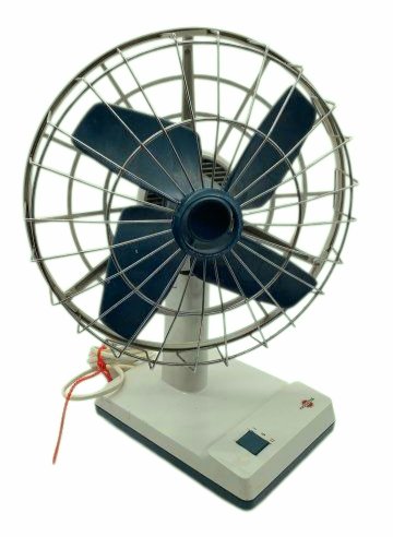 Tischventilator, Metall / Chrom, beige / grün, &quot;PROGRESS&quot;, ⌀: 30cm