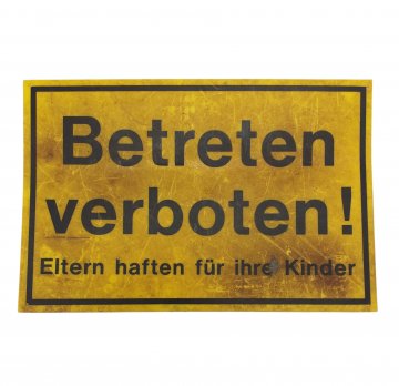 Schild &quot;Betreten verboten&quot;, gelb, 30x20cm
