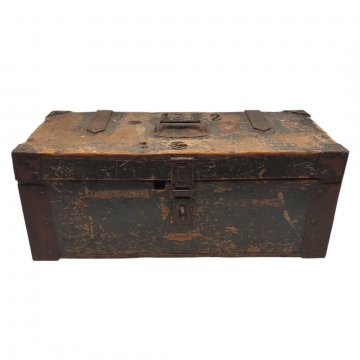 Kiste / Transportkiste, Holz mit Metallbeschläge,1282,  Vintage,