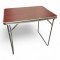 Tisch/Campingklapptisch,Gestell grau,Platte Holzdekor dunkelbraun,Alukante,H/B/T 70x80x60