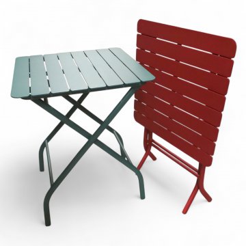 Klapptisch Baila, Outdoor, Gestell Alu pulverbeschichtet, blaugrün und rot, H/B/T 76x60x60