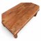 Couchtisch, Teak dkl.braun, Beine gedrechselt, Eckeisenbögen, L110xB60xH40