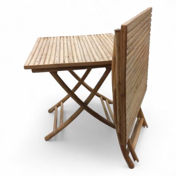 Bistrotisch, Bambus, Kreuzgestell klappbar, Tischplatte flächig mit Bambus belegt, H/B/T 75/70/70