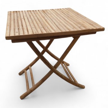 Bistrotisch, Bambus, Kreuzgestell klappbar, Tischplatte flächig mit Bambus belegt, H/B/T  75/70/70