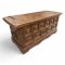 Truhe, SPA, Holz, Deckel flach, Eisengriffe, 95x45x45 cm