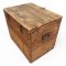 Truhe, Holz braun, seitliche Griffe, Klappdeckel, H/B/T 57x65x50