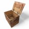 Truhe, Holz braun, seitliche Griffe, Klappdeckel, H/B/T 57x65x50