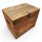Truhe, Holz braun, seitliche Griffe, Klappdeckel, H/B/T 57x65x50