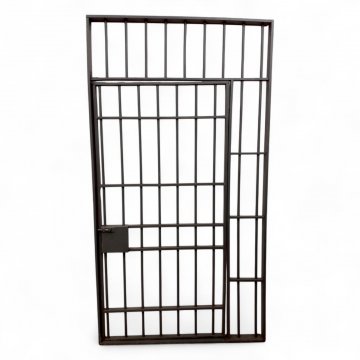Gefängnisgitter, FB, Türelement, H250 B132, aufschließb. Tür, H200xB100, pastellgelb, Schloß