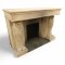 Kamin, FB, Holz/Styropor Sandsteinoptik beige/braun, H135xB188xT74, seitlich 2 Löwen, Rückseite Molton schwarz