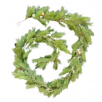 Weihnachten, kleine Tannengirlande, grün mit Zapfen