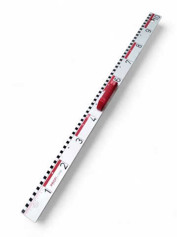 Lineal GEOLINER, Kunststoff 100cm, weiß/schwarz/rot, mit rotem Griff