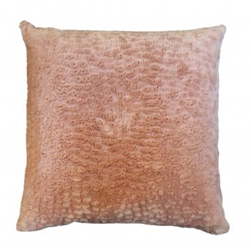 Kissen 70x70, Kunstfell, rosa, mit Wirbelstruktur, RS beige