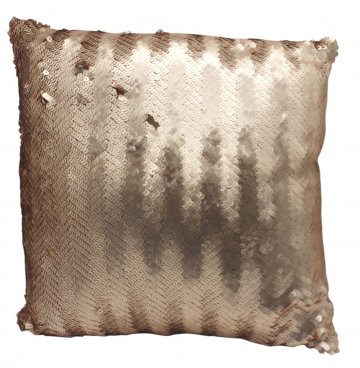 Kissen 45x45, Pailletten, bronzefarbend