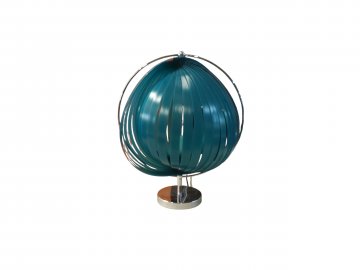 P- Tischleucht, Chromesockel, verstellbare petrolfarbene Lamellen Ø40cm,H:50cm, Tord Boontje
