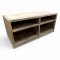 Theke/Pflanztisch, Holz grau verwittert, hinten offen, 4 Fächer, Zinkabdeckung(abnehmbar), Rollen, H/B/T 90x200x80