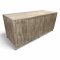 Theke/Pflanztisch, Holz grau verwittert, hinten offen, 4 Fächer, Zinkabdeckung(abnehmbar), Rollen, H/B/T 90x200x80