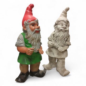 Figur GARTENZWERG, K.stoff , 2x bunt , 1x weiß, H 100