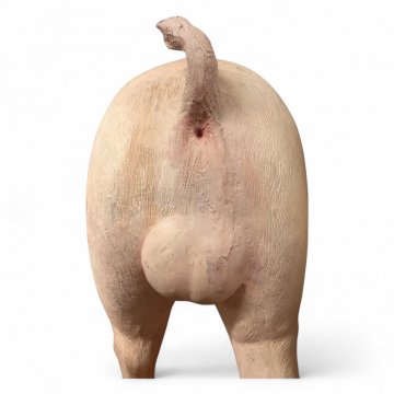 Figur SCHWEIN/SAU, K.stoff rosa, Glasaugen gelb, Hufe schwarz, H80xB35xL160