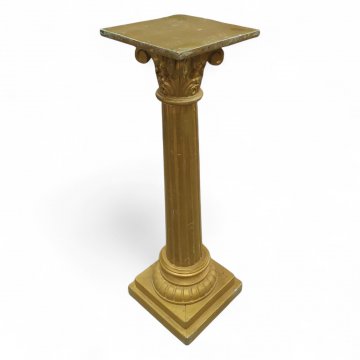 Säule, Holz gold, kanneliert, Kapitell, H99