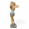 Figur PIN-UP GIRL, Fiberglas, Kleidung h´blau, Sockel grau, H175