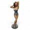 Figur PIN-UP GIRL, Fiberglas, Kleidung h´blau, Sockel grau, H175