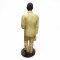Figur LUIS ARMSTRONG, Fiberglas, gelber Anzug, Mikrofon/Trompete, Sockel schwarz, H182