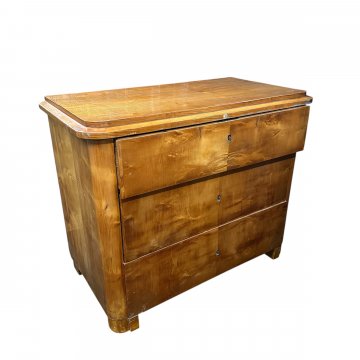 Kommode, BIE, Kirschholz poliert, gerundete Ecken, 3 Schübe, 100x53x82 cm