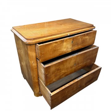Kommode, BIE, Kirschholz poliert, gerundete Ecken, 3 Schübe, 100x53x82 cm