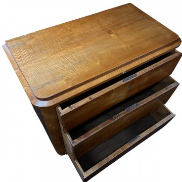 Kommode, BIE, Kirschholz poliert, gerundete Ecken, 3 Schübe, 100x53x82 cm